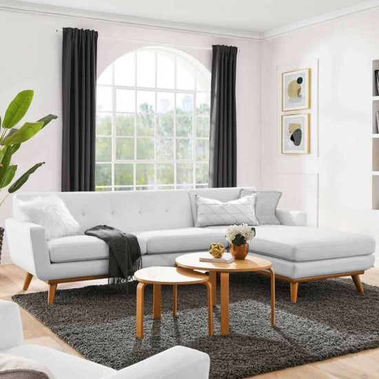 Corner sofa, Beech wood with Linen fabric