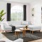 Corner sofa, Beech wood with Linen fabric