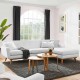 Corner sofa, Beech wood with Linen fabric