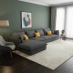 Corner sofa, Beech wood with Linen fabric - Grey