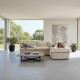 Corner sofa, Beech wood with Velvet fabric -  beige